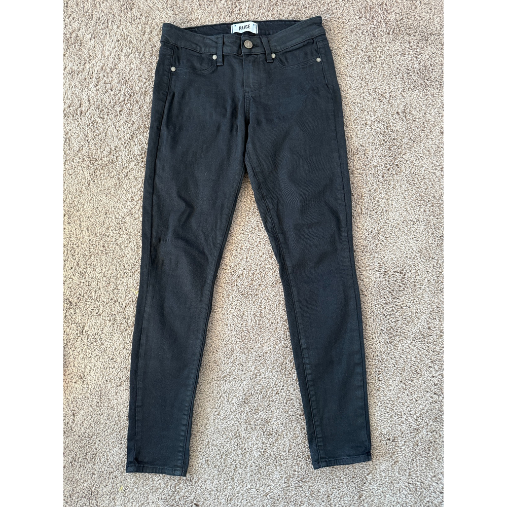 Paige Black Coated Verdugo Skinny Jeans Denim Pants Women's Size‎ 26